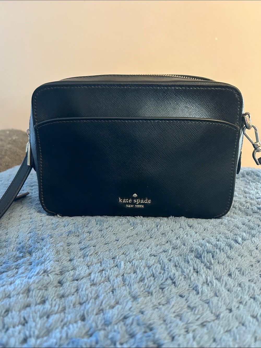 kate spade Black Saffiano Crossbody Camera Bag